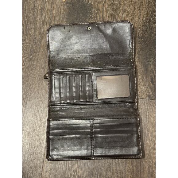 Coach Logo Wallet Beige Brown Flawed - Picture 5 of 16